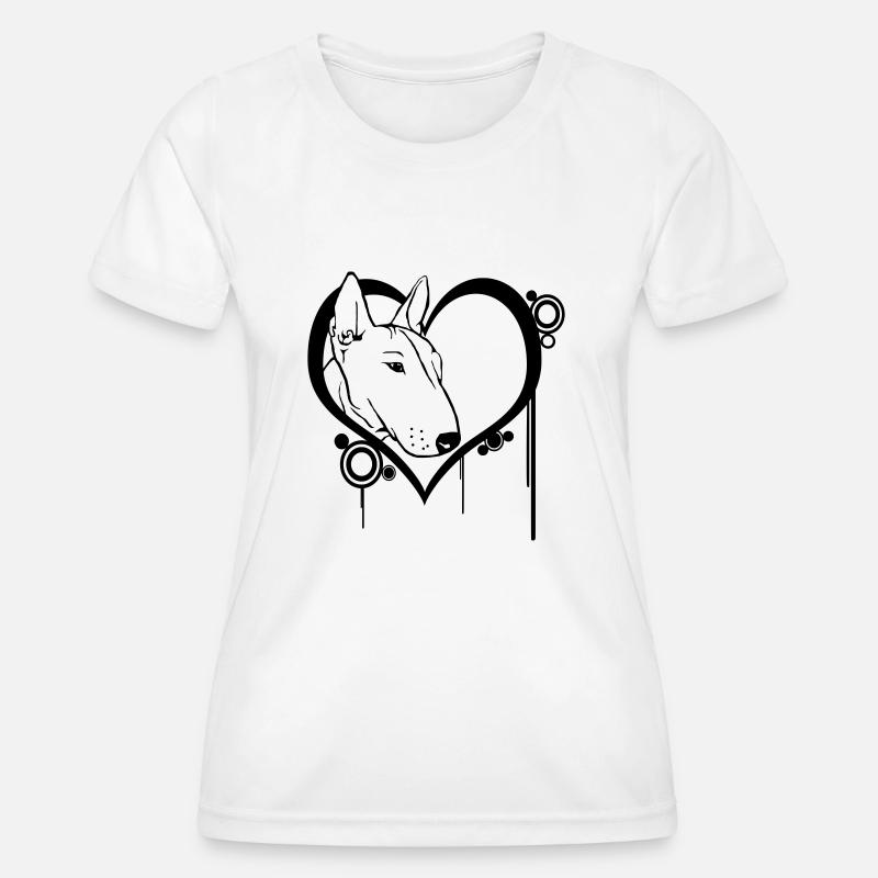Bull Terrier at heart - Women's Functional T-Shirt - white