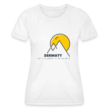 Minimalistisches Zermatt-Logo - Frauen Funktions-T-Shirt - Weiß - Vorne - AI Model Female 172 dark (172cm)