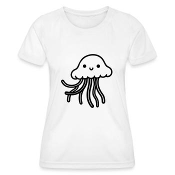Qualle - Frauen Funktions-T-Shirt - Weiß - Vorne - AI Model Female 172 dark (172cm)