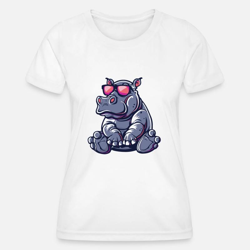 Hippo Comic Cool - Women's Functional T-Shirt - white