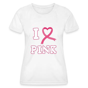 I love pink cadeau octobre rose - T-shirt sport Femme - blanc - Devant - AI Model Female 172 dark (172cm)