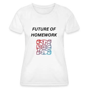 Homework AI Künstliche Intelligenz Wissen Home - Frauen Funktions-T-Shirt - Weiß - Vorne - AI Model Female 172 dark (172cm)