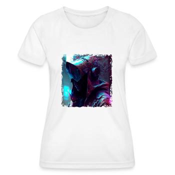 Cyborg in a bleak future as dystopia - Women's Functional T-Shirt - white - Front - AI Model Female 172 dark (172cm)