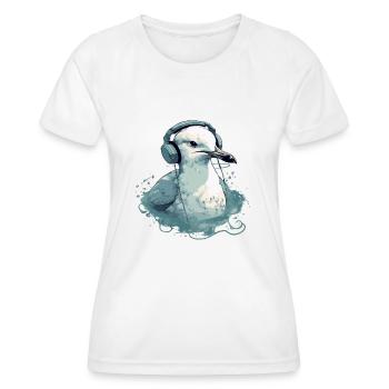 Mila la mouette audiophile - T-shirt sport Femme - blanc - Devant - AI Model Female 172 dark (172cm)