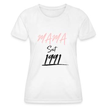 MAMA Seit 1991 - Frauen Funktions-T-Shirt - Weiß - Vorne - AI Model Female 172 dark (172cm)