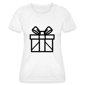 Kleine Geschenkbox - Frauen Funktions-T-Shirt - Weiß - Vorne - AI Model Female 172 dark (172cm)