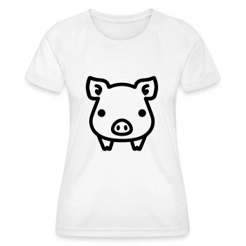 pig - Women's Functional T-Shirt - white - Front - AI Model Female 172 dark (172cm)