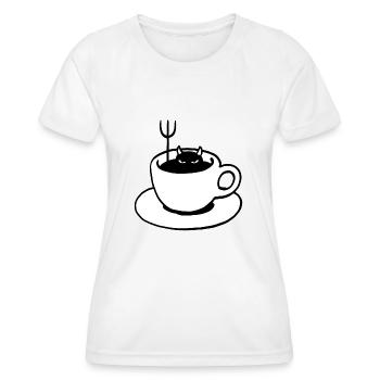 Kaffeeteufel - Frauen Funktions-T-Shirt - Weiß - Vorne - AI Model Female 172 dark (172cm)