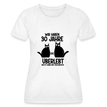 30 Jahre Ehe überlebt Perlen Hochzeit Hochzeitstag - Frauen Funktions-T-Shirt - Weiß - Vorne - AI Model Female 172 dark (172cm)