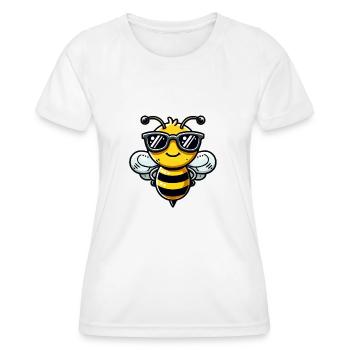 biene comic sonnenbrille - Frauen Funktions-T-Shirt - Weiß - Vorne - AI Model Female 172 dark (172cm)