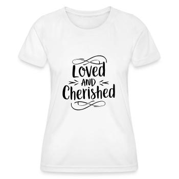 geliebt - Frauen Funktions-T-Shirt - Weiß - Vorne - AI Model Female 172 dark (172cm)