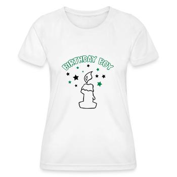 birthday_boy_1 - T-shirt sport Femme - blanc - Devant - AI Model Female 172 dark (172cm)