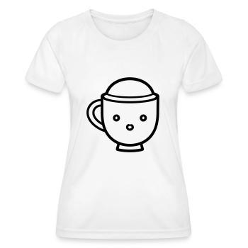 Kaffeebecher - Frauen Funktions-T-Shirt - Weiß - Vorne - AI Model Female 172 dark (172cm)