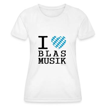 "I love Blasmusik" - Frauen Funktions-T-Shirt - Weiß - Vorne - AI Model Female 172 dark (172cm)