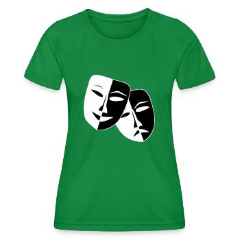 Masques / Comédie et tragédie / Drame - T-shirt sport Femme - vert - Devant - AI Model Female 172 dark (172cm)