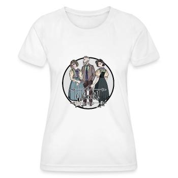 Attention // Illustration - Women's Functional T-Shirt - white - Front - AI Model Female 172 dark (172cm)