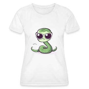 Saki le serpent - T-shirt sport Femme - blanc - Devant - AI Model Female 172 dark (172cm)