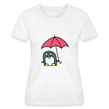 Penguin with umbrella - Women's Functional T-Shirt - white - Front - AI Model Female 172 dark (172cm)