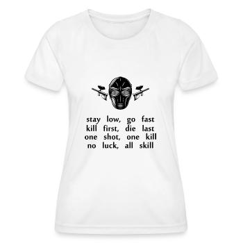 Paintball Airsoft - T-shirt sport Femme - blanc - Devant - AI Model Female 172 dark (172cm)