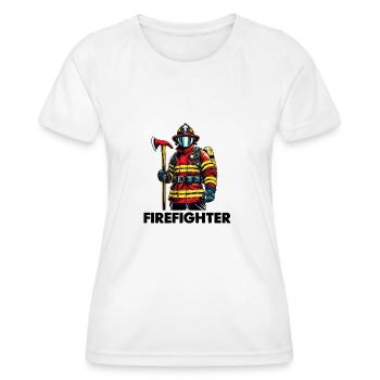 Firefighter - Frauen Funktions-T-Shirt - Weiß - Vorne - AI Model Female 172 dark (172cm)
