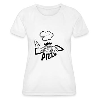 text koch bäcker schnurrbart mustache logo cool lo - Frauen Funktions-T-Shirt - Weiß - Vorne - AI Model Female 172 dark (172cm)