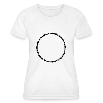 leer lorbeer kranz rahmen kreis rund design logo t - Frauen Funktions-T-Shirt - Weiß - Vorne - AI Model Female 172 dark (172cm)