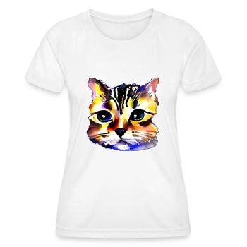 Katzengesicht 4 - Frauen Funktions-T-Shirt - Weiß - Vorne - AI Model Female 172 dark (172cm)