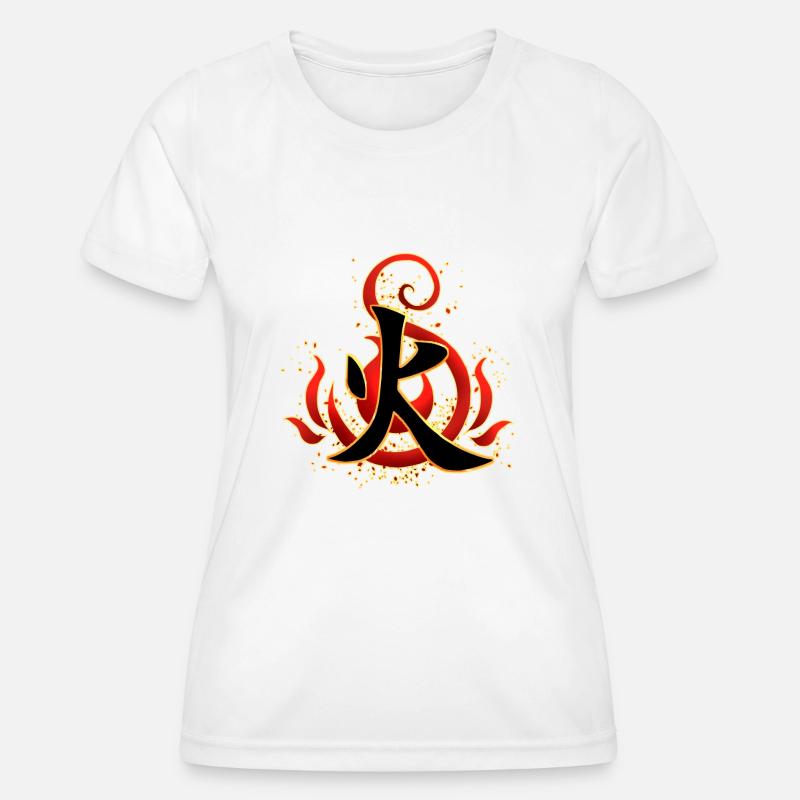 Fire Kanji - Women's Functional T-Shirt - white