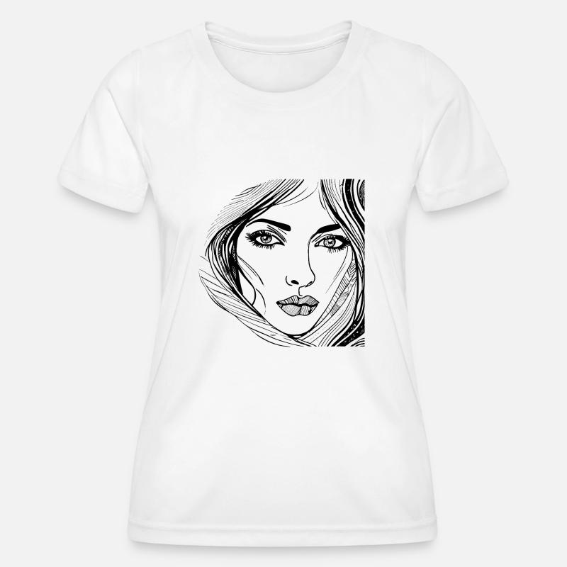 Sensual Woman's Head - Women's Functional T-Shirt - white