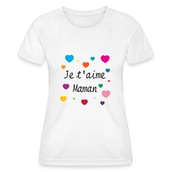 Je t'aime Maman - Women's Functional T-Shirt - white - Front - AI Model Female 172 dark (172cm)