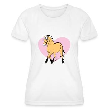 Fjord horse to fall in love totally sweet - Women's Functional T-Shirt - white - Front - AI Model Female 172 dark (172cm)