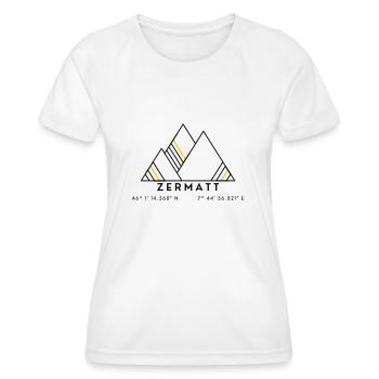 Minimalistisches Zermatt-Logo - Frauen Funktions-T-Shirt - Weiß - Vorne - AI Model Female 172 dark (172cm)