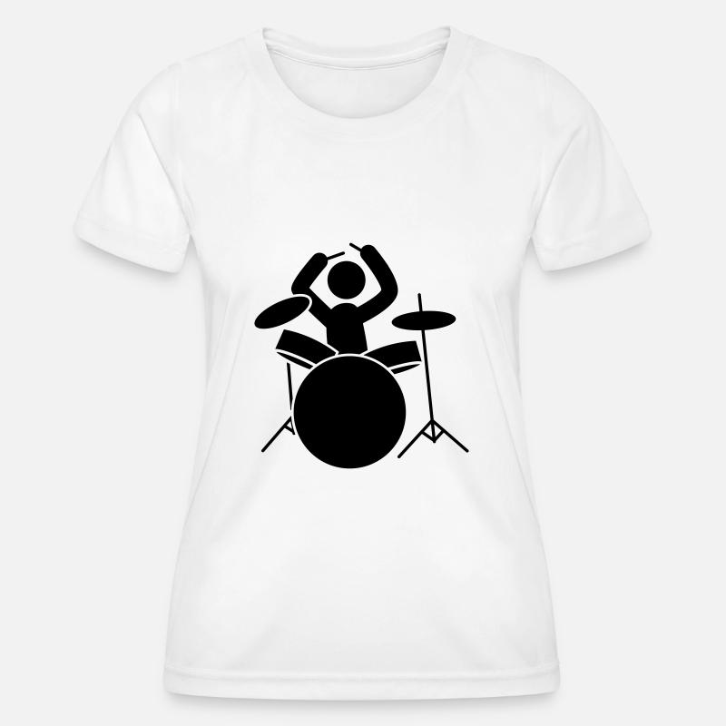 drummer icon drummer - Women's Functional T-Shirt - white
