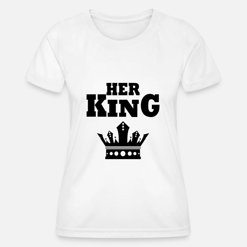 HER KING Valentine's Day - Women's Functional T-Shirt - white