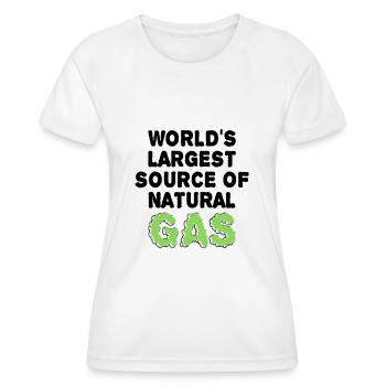 World's largest source of gas Funny saying - Women's Functional T-Shirt - white - Front - AI Model Female 172 dark (172cm)