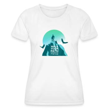 Marchez votre chemin - T-shirt sport Femme - blanc - Devant - AI Model Female 172 dark (172cm)
