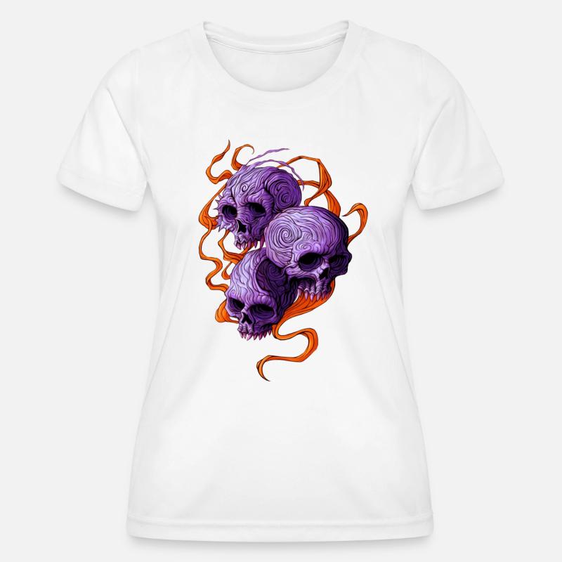 Indigo Skulls - Women's Functional T-Shirt - white