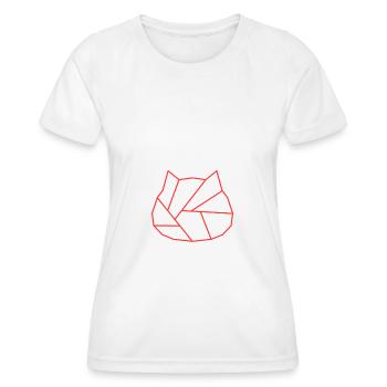 Chat | Logo | Neutre - T-shirt sport Femme - blanc - Devant - AI Model Female 172 dark (172cm)