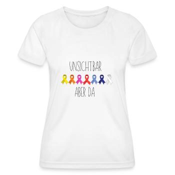 unsichtbare Krankheit Schleifen - Frauen Funktions-T-Shirt - Weiß - Vorne - AI Model Female 172 dark (172cm)