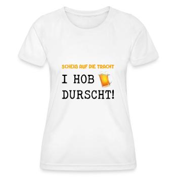 Tracht Wiesn Oktober Bier Feiern Humor Lustig - Frauen Funktions-T-Shirt - Weiß - Vorne - AI Model Female 172 dark (172cm)