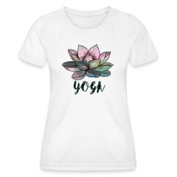 Yoga Blossom - Women's Functional T-Shirt - white - Front - AI Model Female 172 dark (172cm)