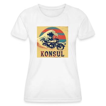 KraftFahrKonsul "The Wave" - Frauen Funktions-T-Shirt - Weiß - Vorne - AI Model Female 172 dark (172cm)
