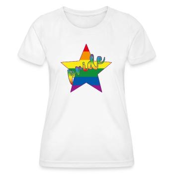 Rainbow Star Pride - Women's Functional T-Shirt - white - Front - AI Model Female 172 dark (172cm)