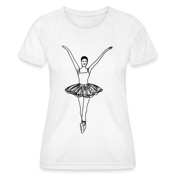 Ballerina - Frauen Funktions-T-Shirt - Weiß - Vorne - AI Model Female 172 dark (172cm)