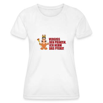 VERGISS DEN PRINZEN, ICH NEHM DAS PFERD! - Frauen Funktions-T-Shirt - Weiß - Vorne - AI Model Female 172 dark (172cm)