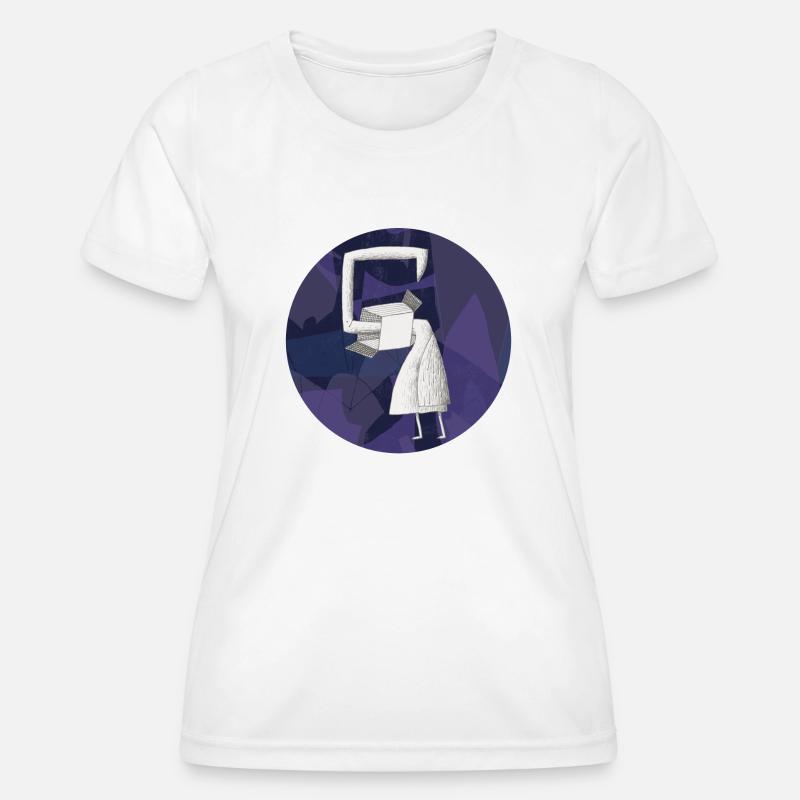 Circle design bird in a box 003 - Women's Functional T-Shirt - white