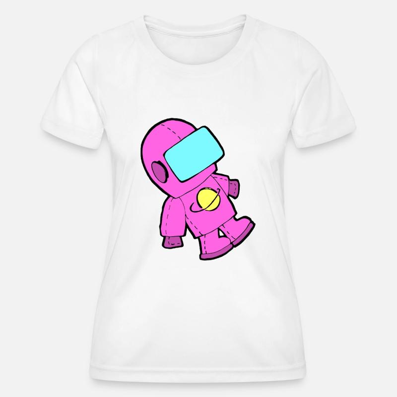 Spaceman in pink - Women's Functional T-Shirt - white
