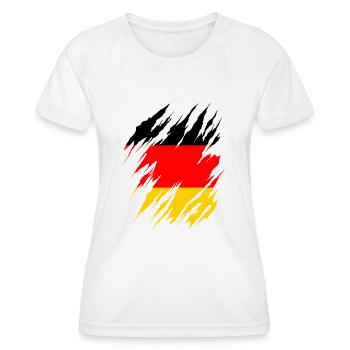 Drapeau de l’Allemagne Drapeau allemand Utilisé Look Homeland - T-shirt sport Femme - blanc - Devant - AI Model Female 172 dark (172cm)