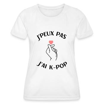 J'peux pas j'ai k-pop cadeau humour kpop - T-shirt sport Femme - blanc - Devant - AI Model Female 172 dark (172cm)