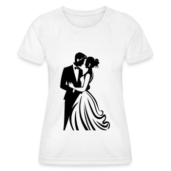 Mariée marié jeunes mariés mariage - T-shirt sport Femme - blanc - Devant - AI Model Female 172 dark (172cm)